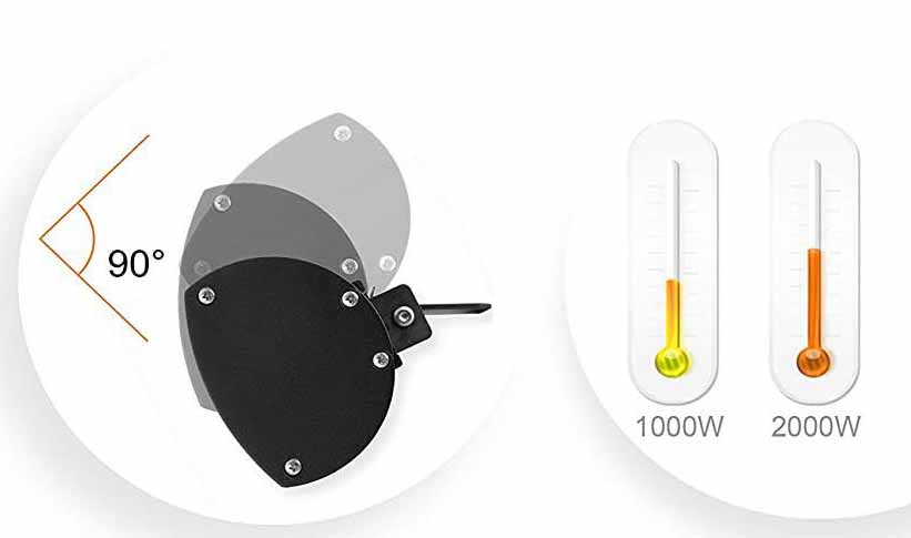 Infrared Heater Water Resistant | Space 2000W | Stainless Steel - Technical Details