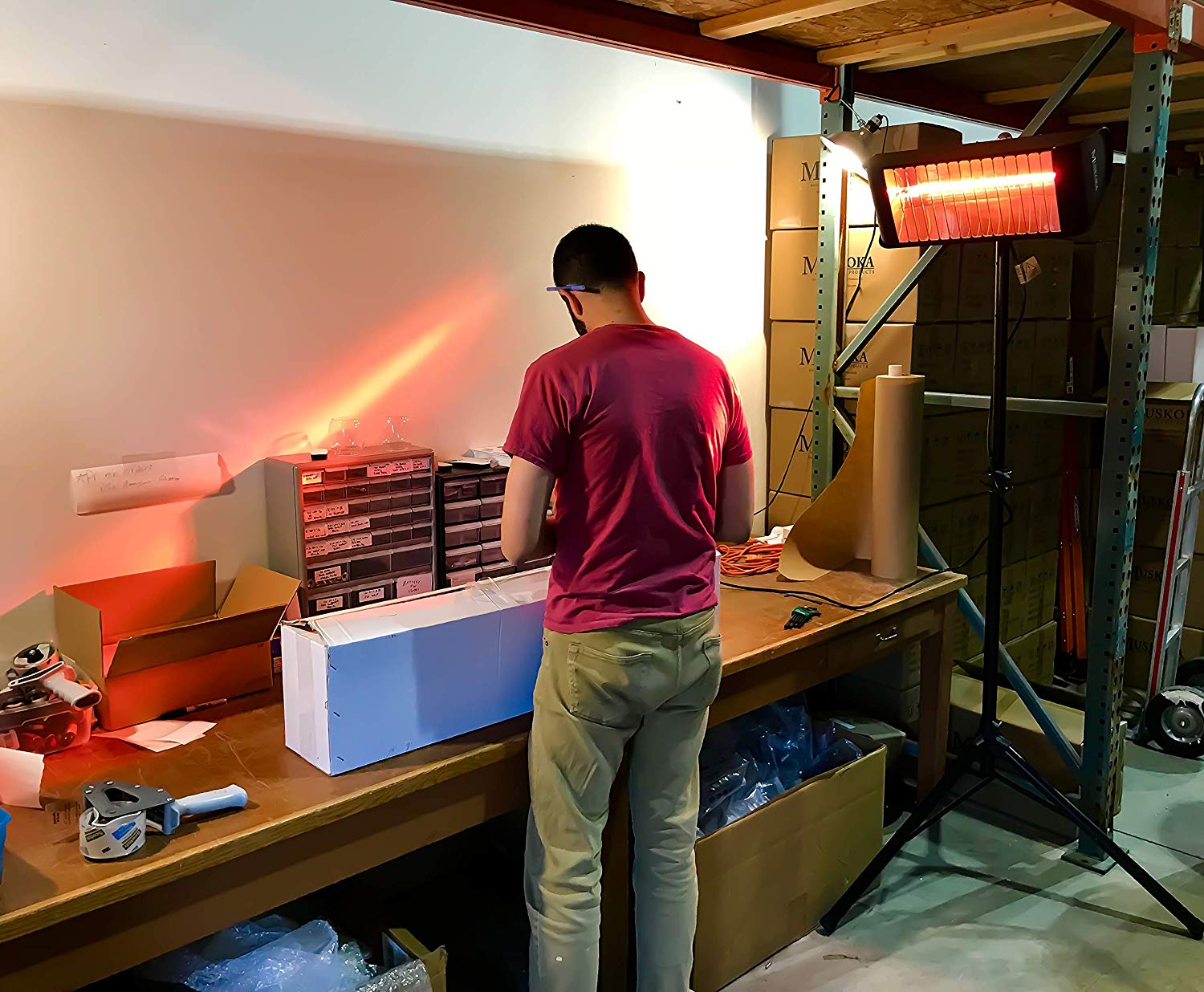 Infrared Heater Including Black Stand and Remote control | BOSTON premium 2500W Model | Matte Black - View 5