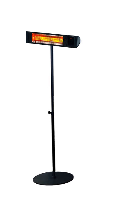 Infrared Heater including Black Stand | Volcan premium 2000W Model | Matte Black