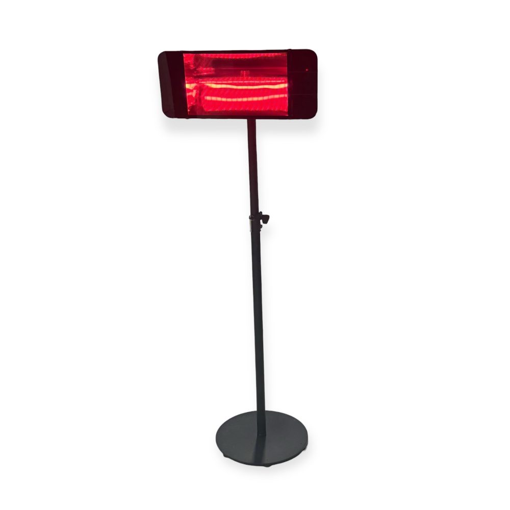 Infrared Heater + Black Stand and Remote control | Model BOSTON GLASS 2000W | Matte Black